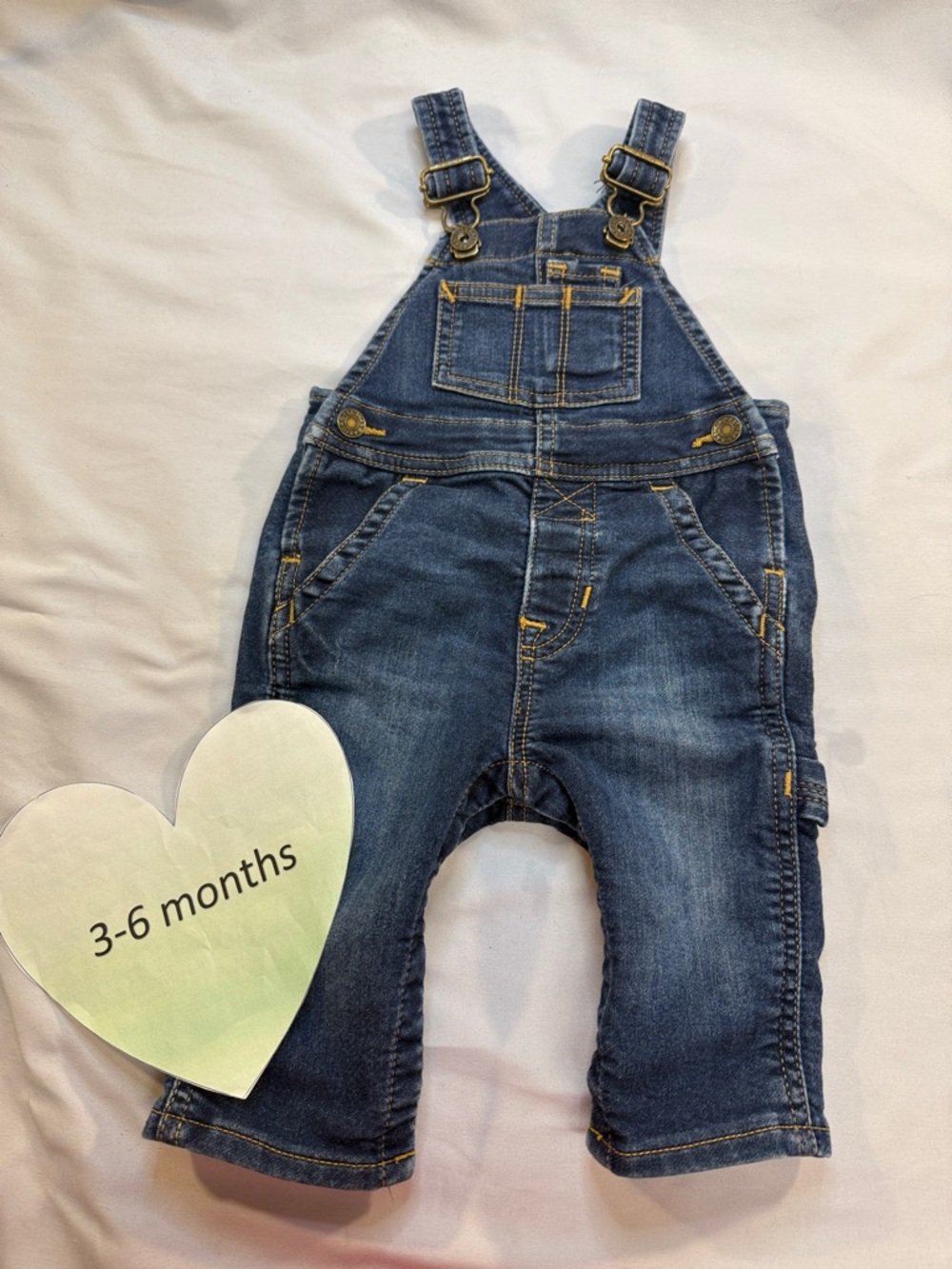 GAP Blue Denim Baby Overalls with Pocket